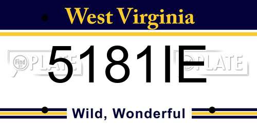 5181IE West Virginia License Plate