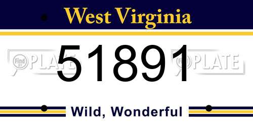 51891 West Virginia License Plate