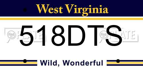 518DTS West Virginia License Plate