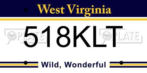 518KLT West Virginia License Plate