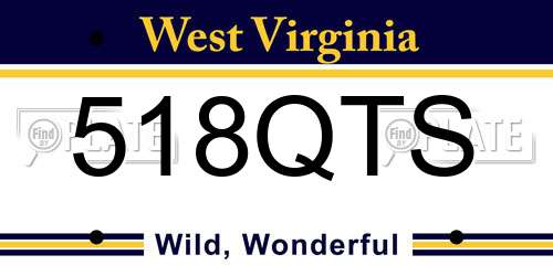 518QTS West Virginia License Plate