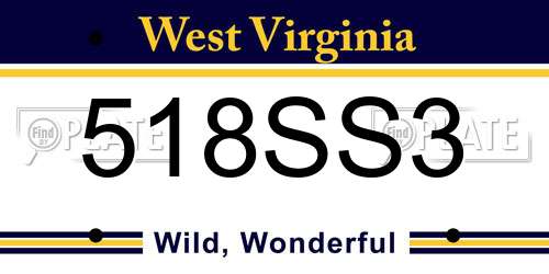 518SS3 West Virginia License Plate