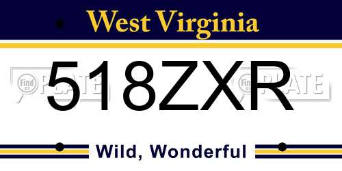 518ZXR West Virginia License Plate