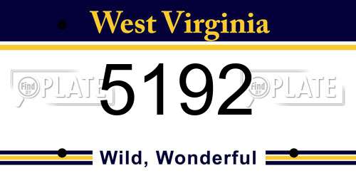 5192 West Virginia License Plate