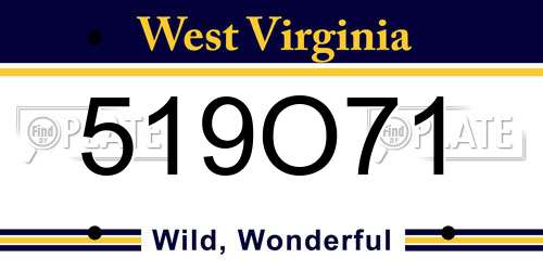 519O71 West Virginia License Plate