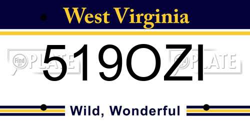 519OZI West Virginia License Plate