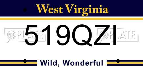 519QZI West Virginia License Plate