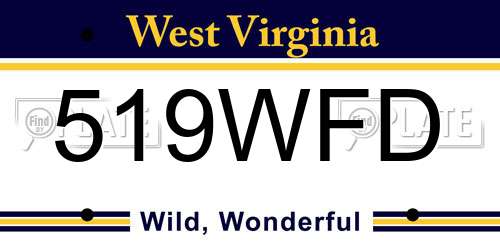 519WFD West Virginia License Plate