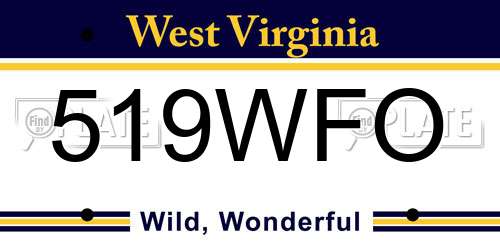 519WFO West Virginia License Plate