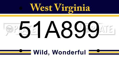 51A899 West Virginia License Plate