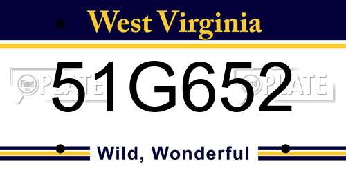 51G652 West Virginia License Plate