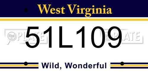 51L109 West Virginia License Plate