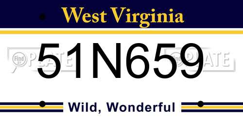 51N659 West Virginia License Plate
