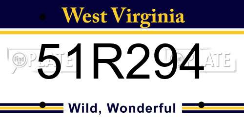 51R294 West Virginia License Plate