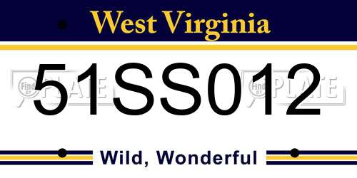 51SS012 West Virginia License Plate