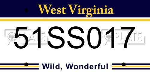 51SS017 West Virginia License Plate