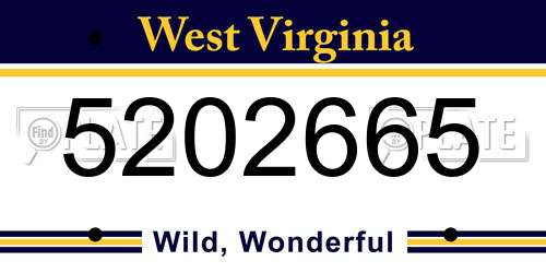 5202665 West Virginia License Plate