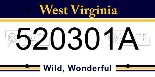 520301A West Virginia License Plate