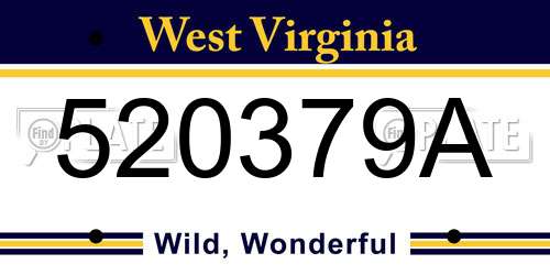 520379A West Virginia License Plate
