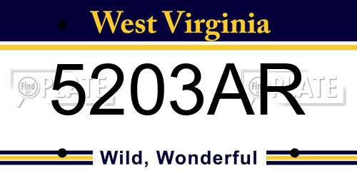 5203AR West Virginia License Plate