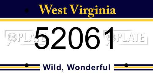 52061 West Virginia License Plate