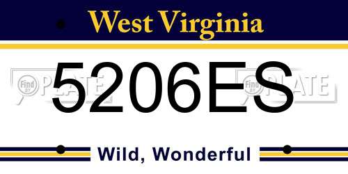 5206ES West Virginia License Plate