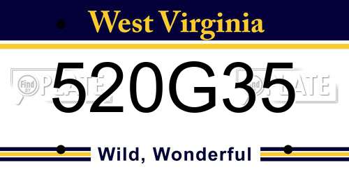 520G35 West Virginia License Plate