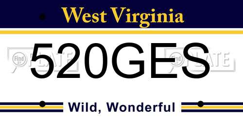 520GES West Virginia License Plate