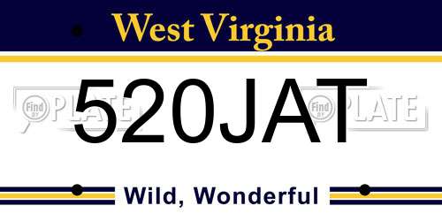 520JAT West Virginia License Plate