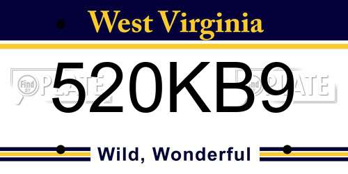 520KB9 West Virginia License Plate