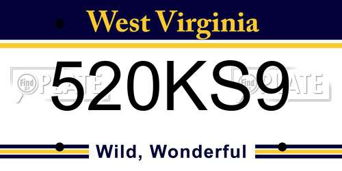 520KS9 West Virginia License Plate
