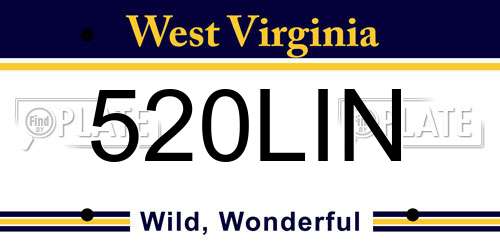 520LIN West Virginia License Plate