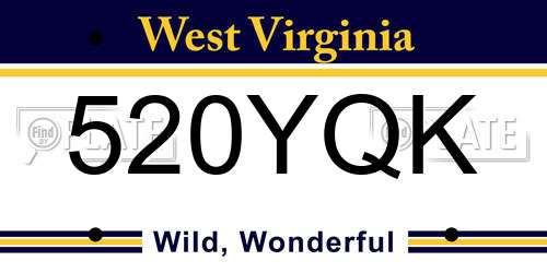 520YQK West Virginia License Plate
