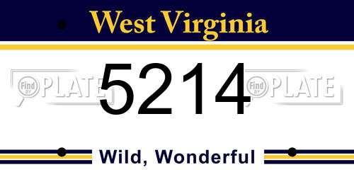 5214 West Virginia License Plate