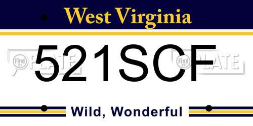 521SCF West Virginia License Plate