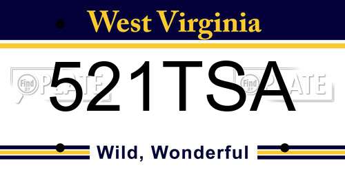 521TSA West Virginia License Plate