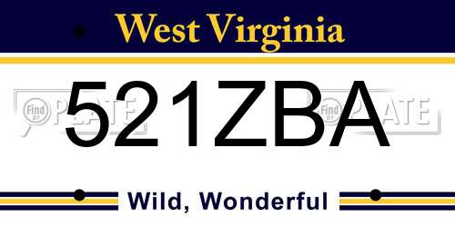 521ZBA West Virginia License Plate