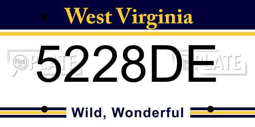 5228DE West Virginia License Plate