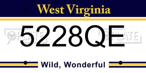 5228QE West Virginia License Plate