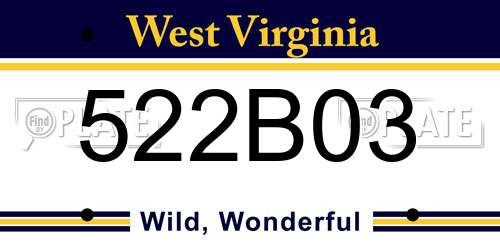 522B03 West Virginia License Plate