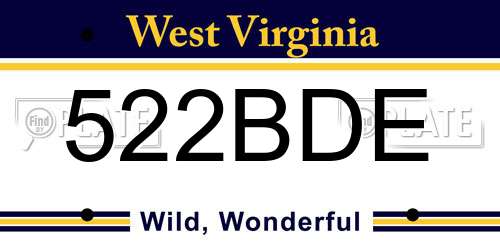 522BDE West Virginia License Plate