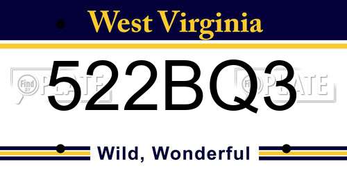 522BQ3 West Virginia License Plate