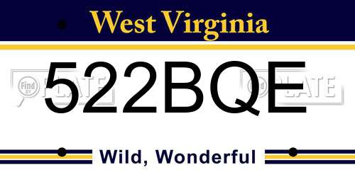 522BQE West Virginia License Plate