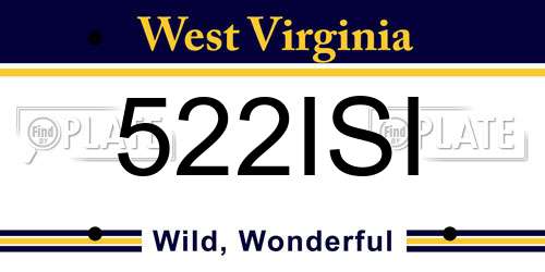 522ISI West Virginia License Plate