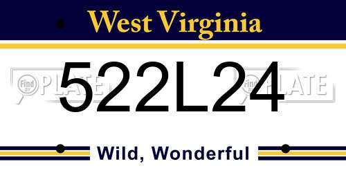 522L24 West Virginia License Plate