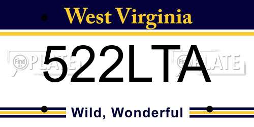 522LTA West Virginia License Plate