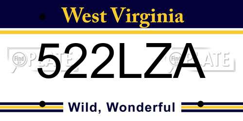 522LZA West Virginia License Plate