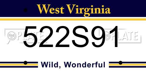 522S91 West Virginia License Plate