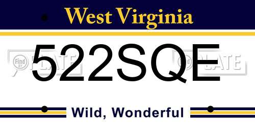 522SQE West Virginia License Plate