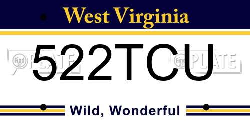 522TCU West Virginia License Plate